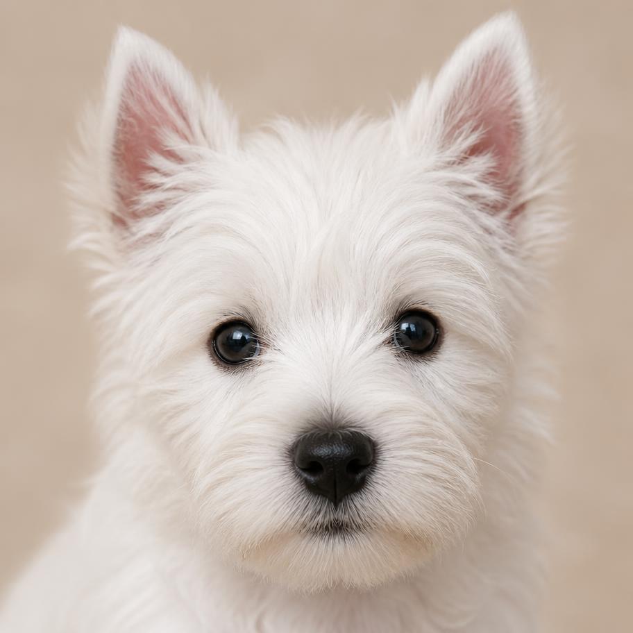 Retrato de filhote de West Highland White Terrier