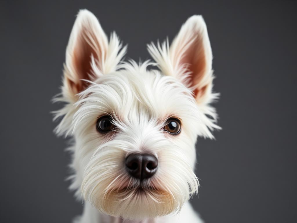 Retrato de West Highland White Terrier mostrando a expressão típica